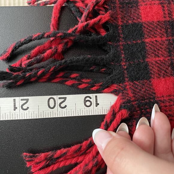 VTG Express Compagnie Skirt 12 Tartan Red Wool* Velvet Fringe Grunge Indie Punk - Picture 8 of 10